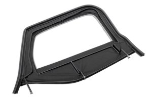 Jeep Wrangler TJ Soft Top - Rugged Ridge - Complete w/Half Frame, Tinted Windows, Black Diamond Fabric - Black - `97-`06